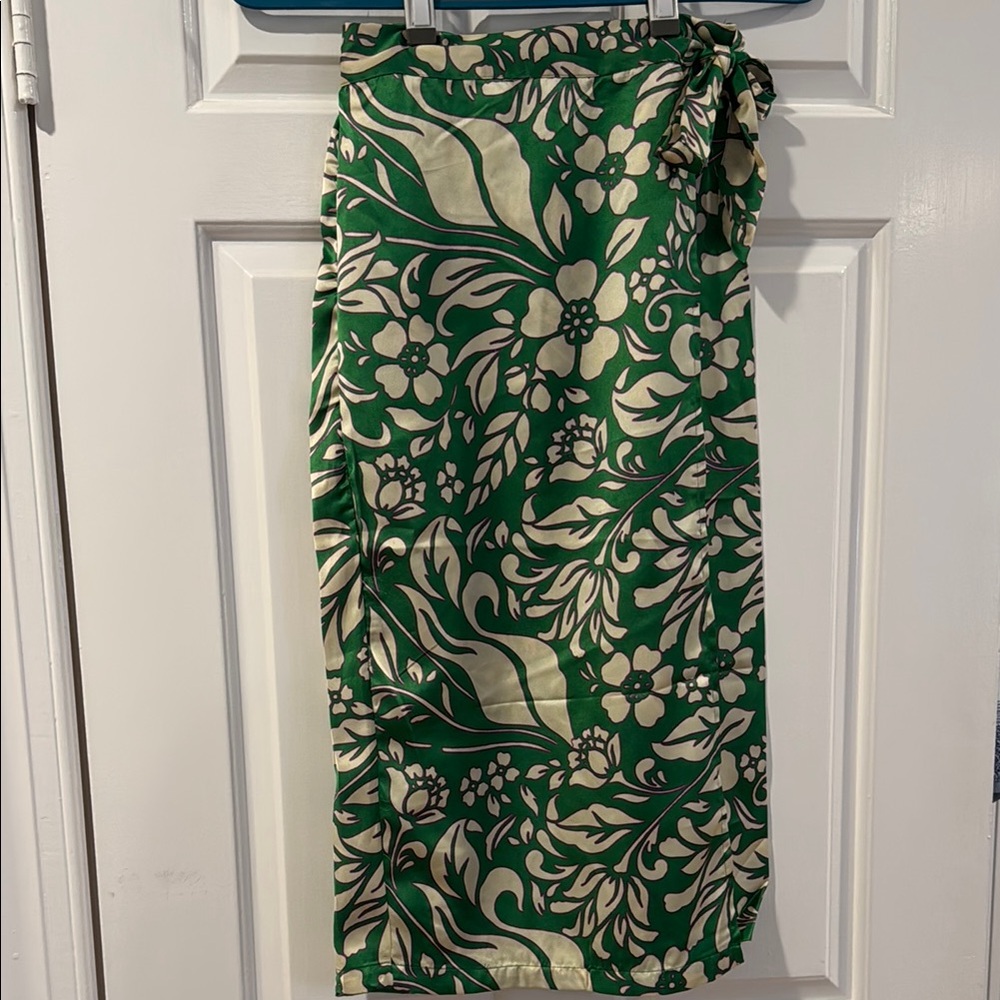 Floral Green Wrap Skirt